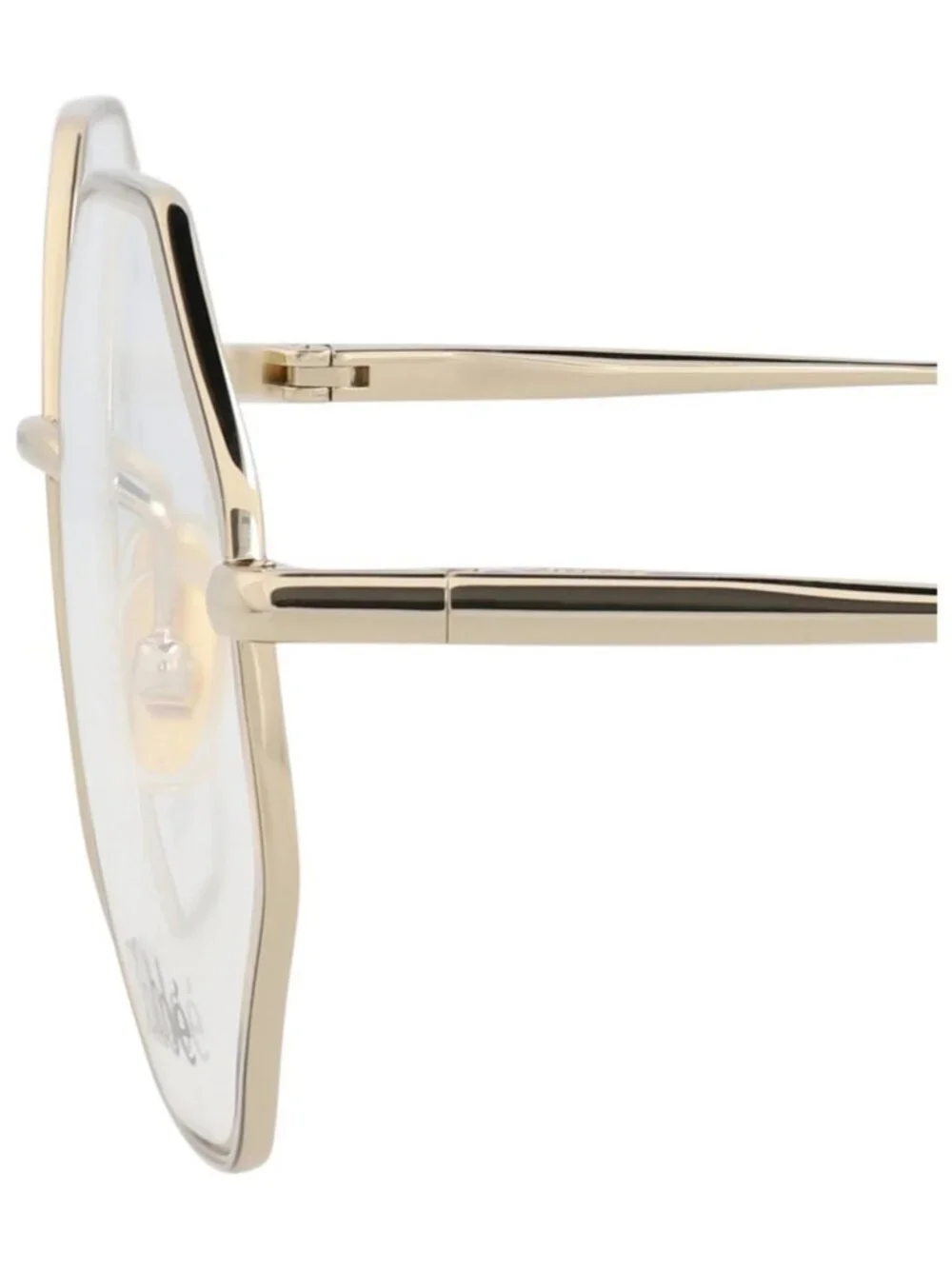 New Chloé Women's Eyeglasses Square Rectangle Metal Frame Gold Gold Transparent